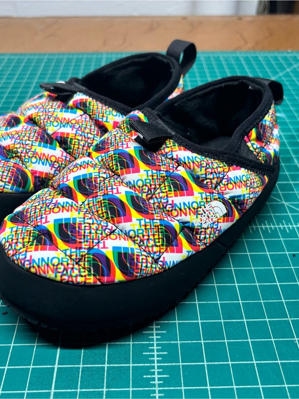 The North Face Kids' Multicolor Quilted Slip-On Shoes mule slippers camping